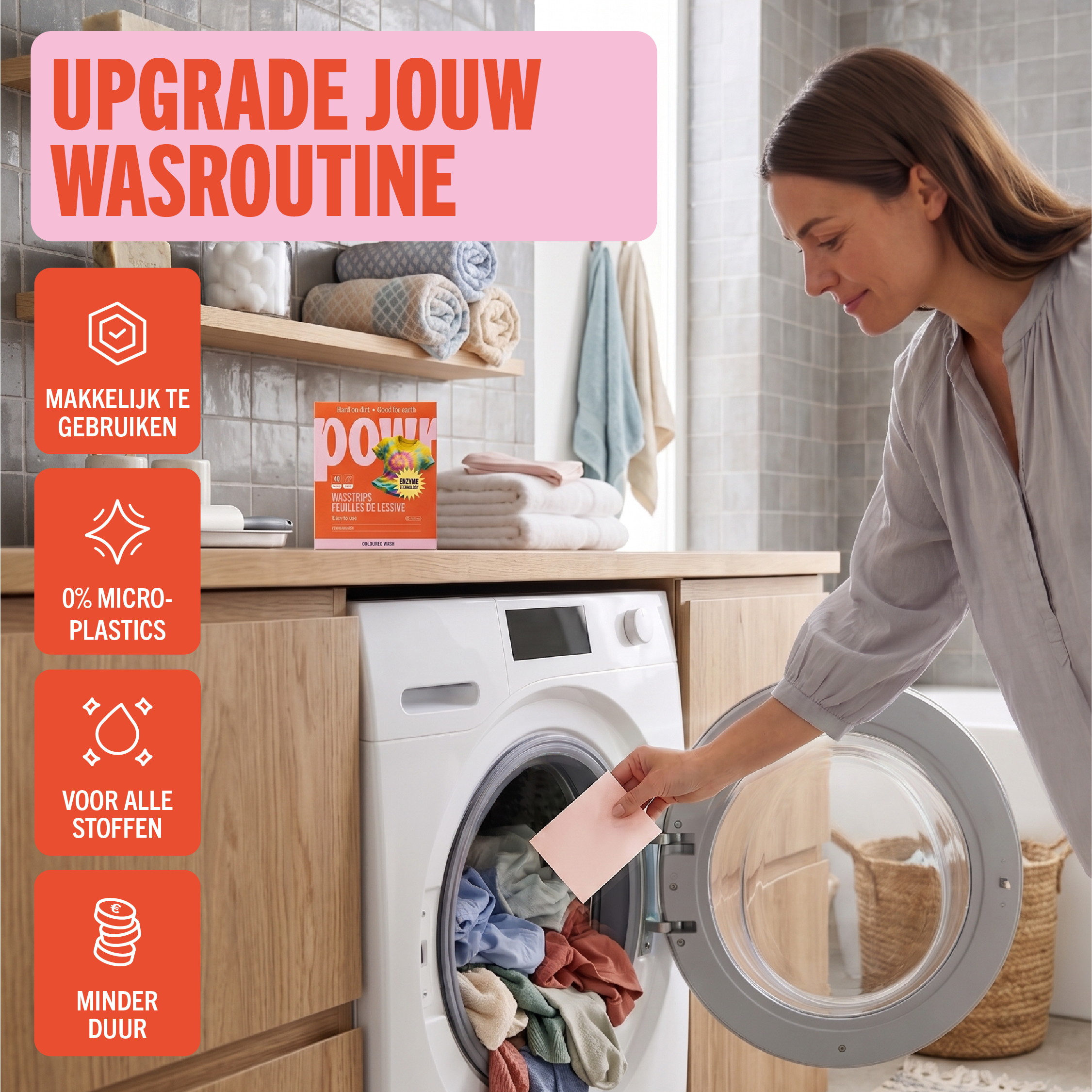 Jaarvoorraad Wasstrips voor gekleurde was | 8x40 wasbeurten