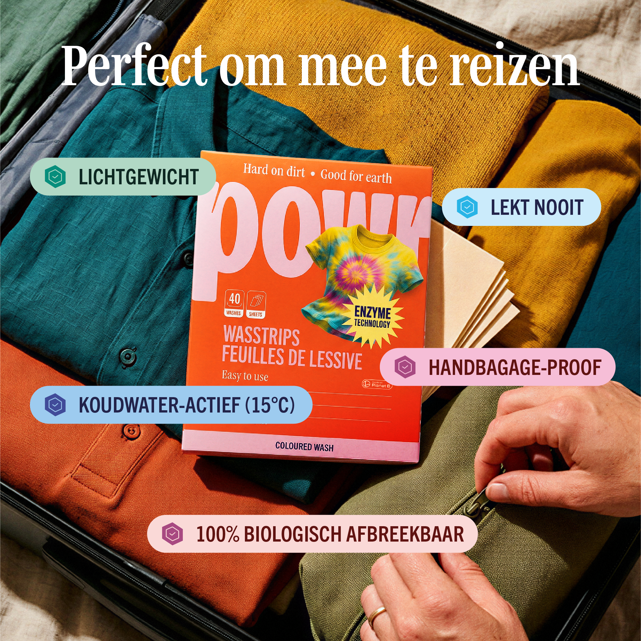 Jaarvoorraad Wasstrips voor gekleurde was | 8x40 wasbeurten