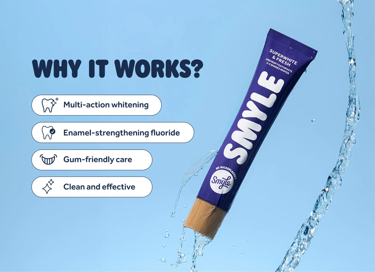 Smyle tube de dentifrice blancheur - 80ml - Smyle tube de dentifrice blancheur - 80ml